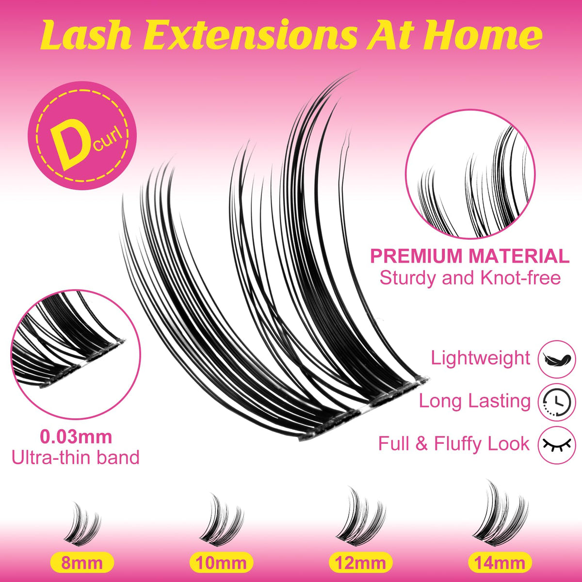 WiWiLINK ultra-thin 0.3mm band lashes provide comfortable wear with steady curl.