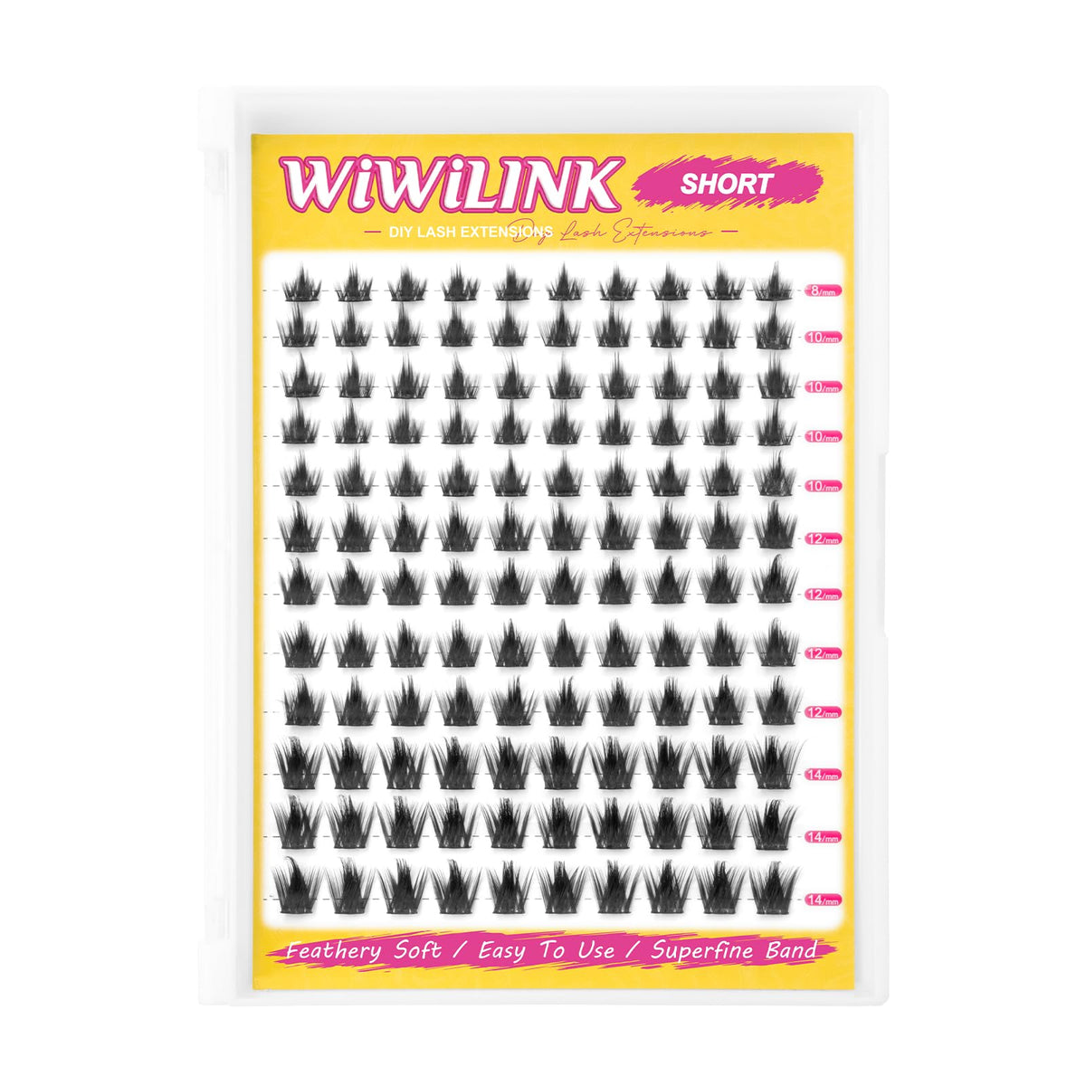 WiWiLINK Wispy lash clusters 8-14mm spike deliver natural, daily lift.
