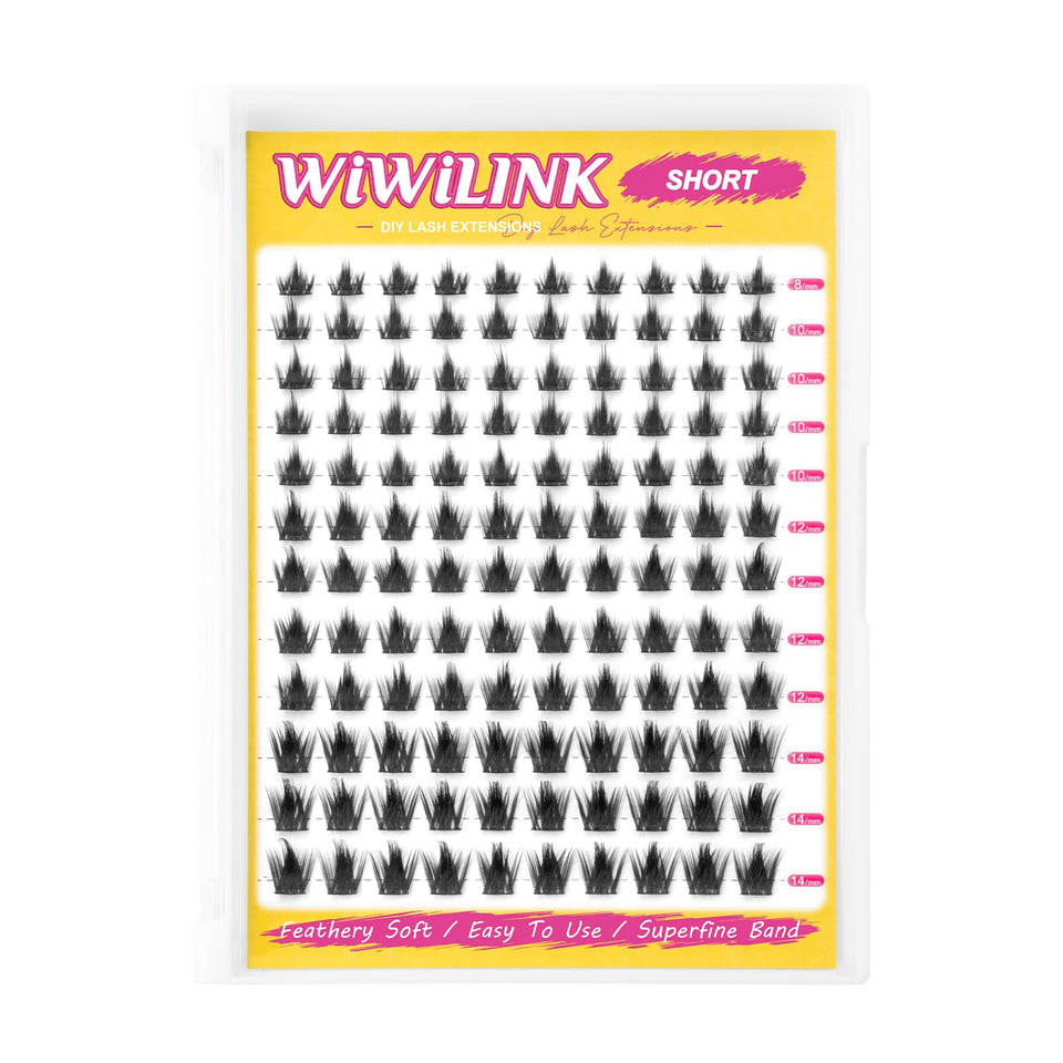 WiWiLINK Wispy lash clusters 8-14mm spike deliver natural, daily lift.