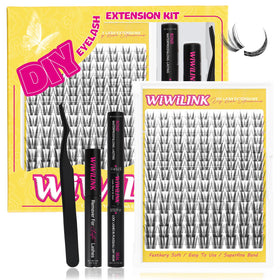 WiWiLINK Wispy Lash Clusters Kit close-up showing premium fibers for natural day wear.