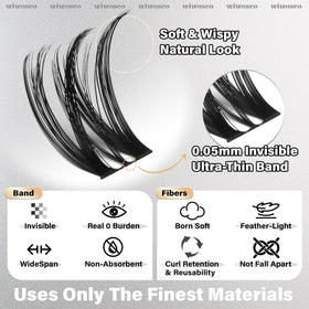 wiwoseo Waterproof clear lash bond and seal keeps clusters secure.