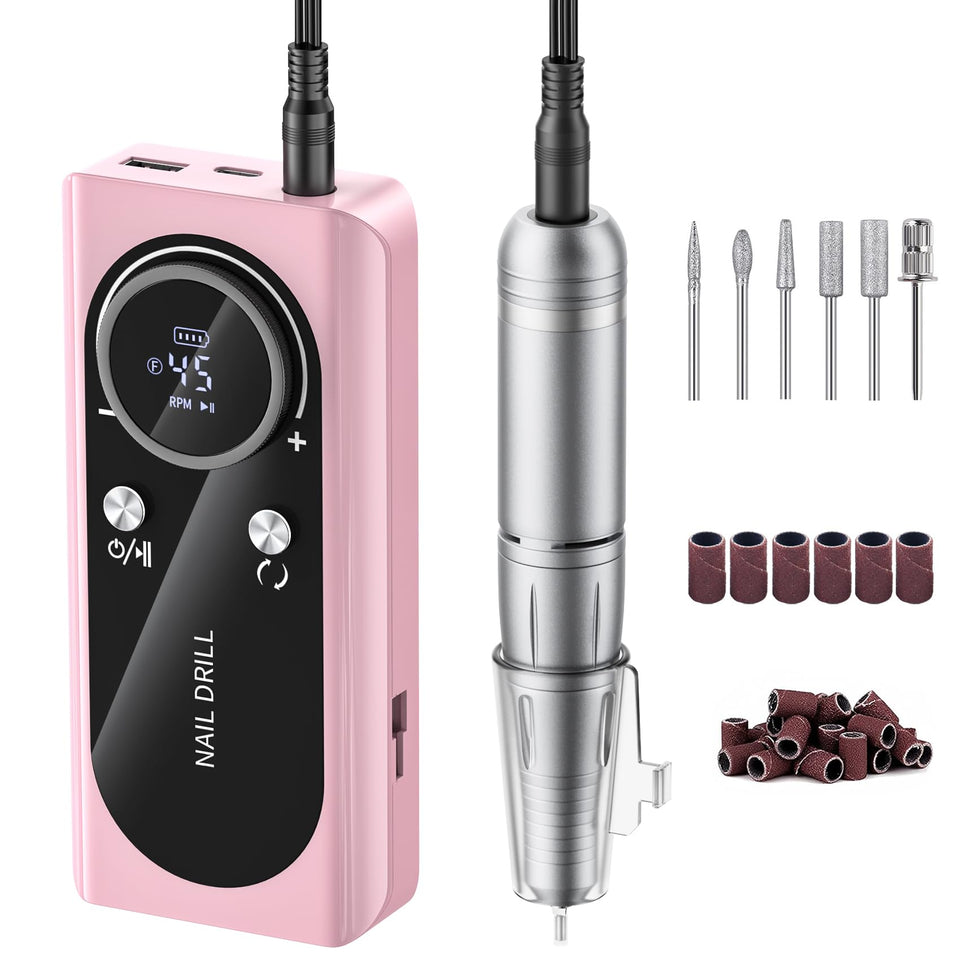 Wiyuam Electric Nail Drill with 45,000 RPM capability for fast removal.