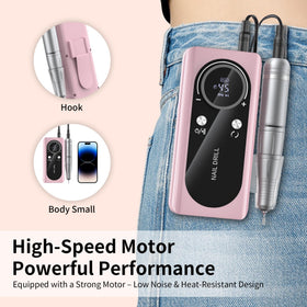 Wiyuam Cordless nail drill ready for on-the-go salon use.