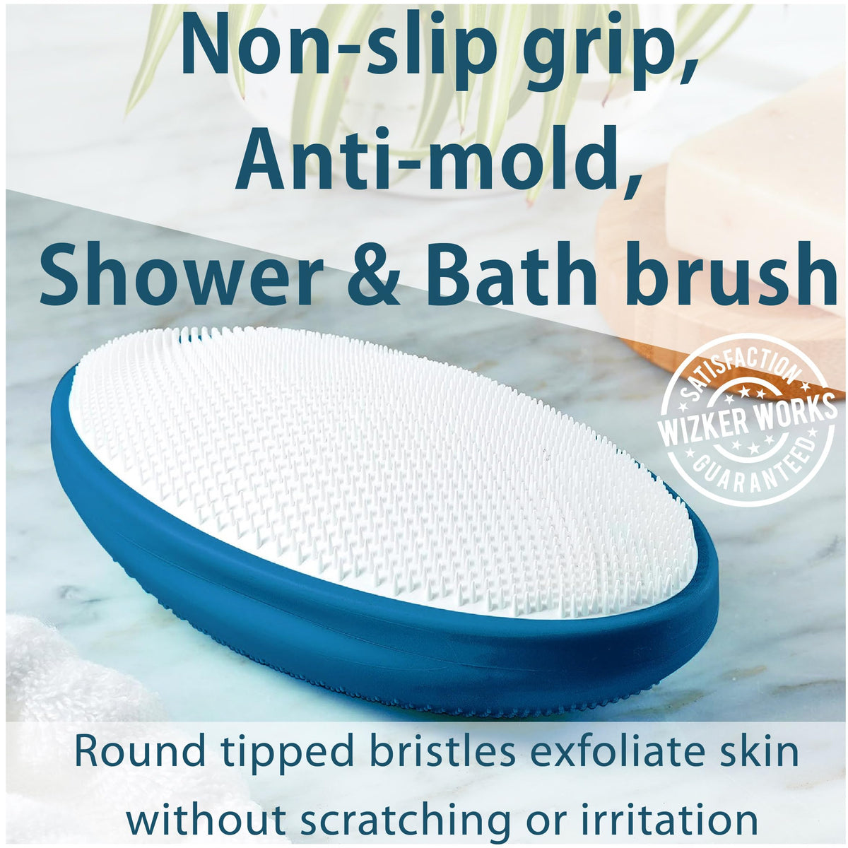 WIZKER Premium Ingrown Hair Brush dual-texture bristles for all skin types.