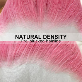 WKIPYCPK Pastel pink synthetic wig offers heat resistance and easy styling.