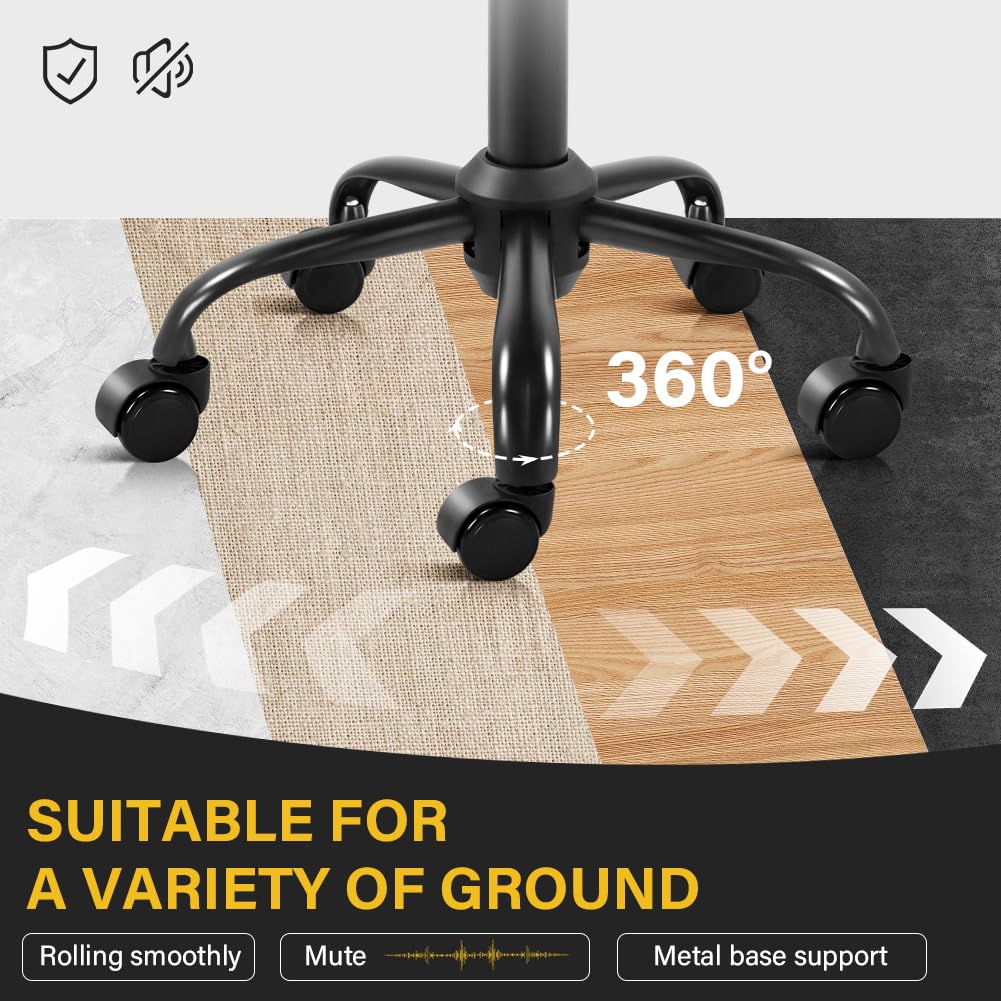 WKWKER PU leather upholstery on the stool resists spills and is easy to clean