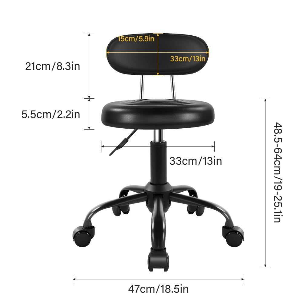 WKWKER rolling stool wheels glide quietly across any floor