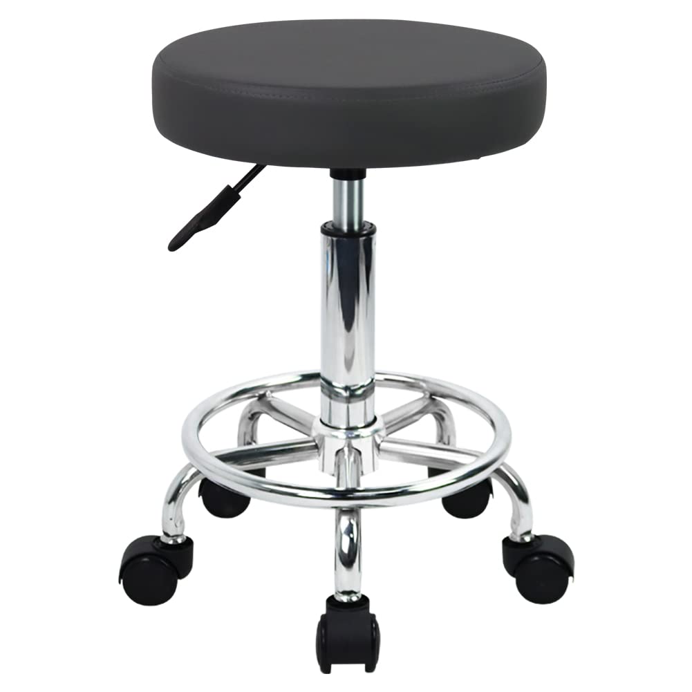 WKWKER round rolling stool with wheels provides smooth mobility across workspaces.