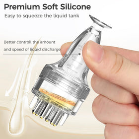 WL-YBOPRO minoxidil applicator in use demonstrating efficient serum dispersion