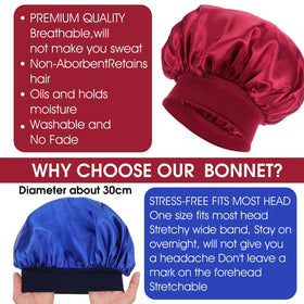 WLLHYF large diameter satin bonnet fits dreadlocks and braids comfortably