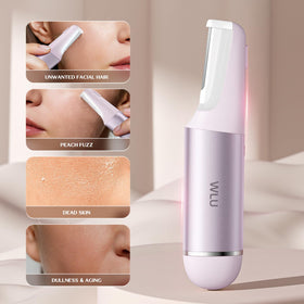 WLU Dermaplane Razor purple handheld design with comfortable grip