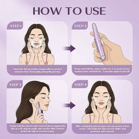 WLU Dermaplane Razor purple skin-smoothing demonstration for smoother complexion