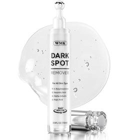 WMK Dark Spot Remover bottle shows brightening serum for even skin tone