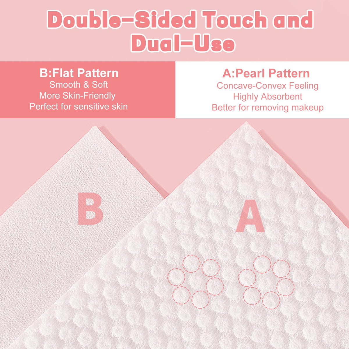 WMQL double-sided design face towels highlight two textures for gentle cleansing and makeup removal.