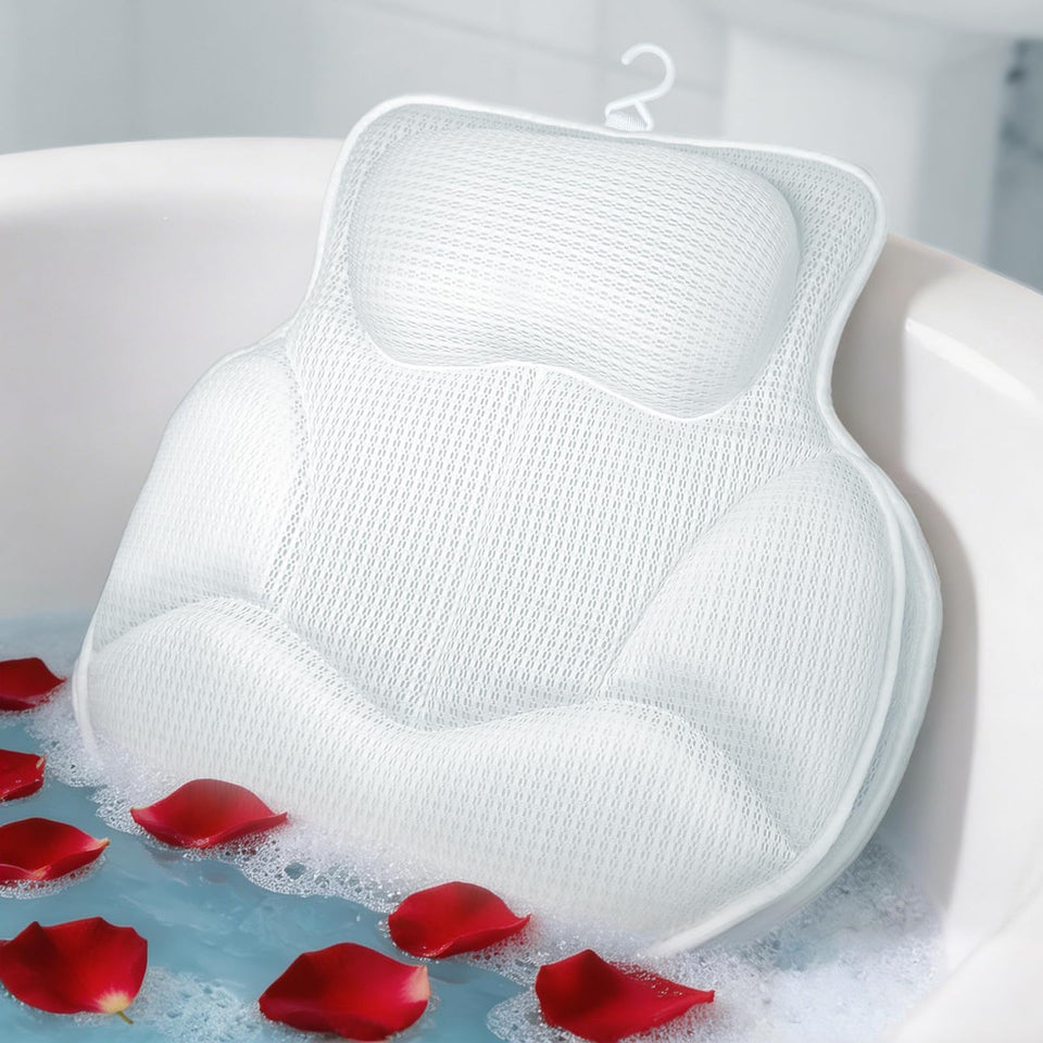 Wnfou thickened bath pillow with 88 suction cups for secure tub grip.