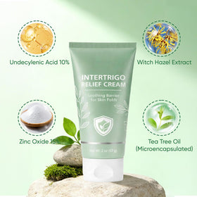 Close-up of WNOHIQ Intertrigo Relief Cream fast-drying formula in use.