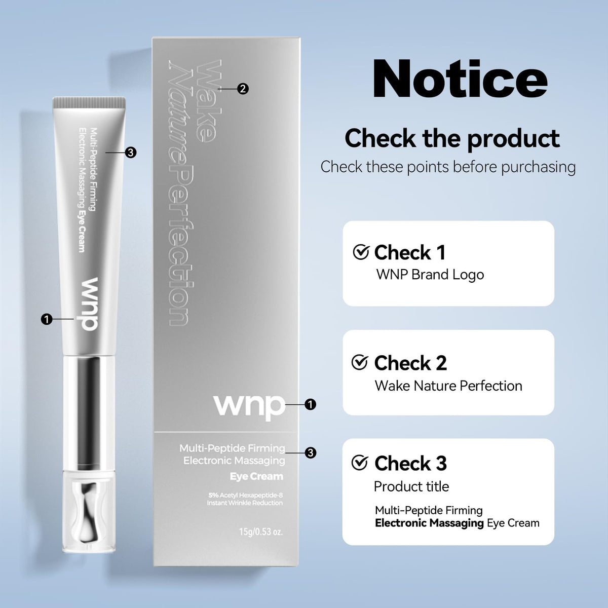 WNP Eye Cream brightens dark circles for a refreshed, awake look.
