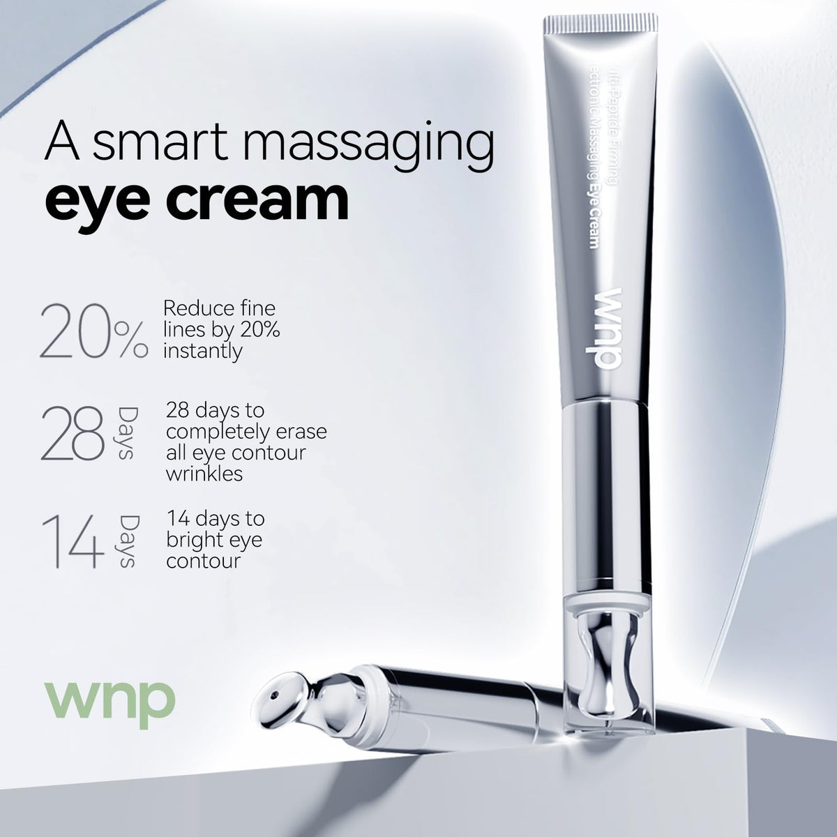 WNP Eye Cream de-puffs under eyes to reduce swelling and fatigue.