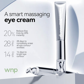 WNP Eye Cream de-puffs under eyes to reduce swelling and fatigue.