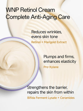 WNP Gentle Retinol Cream applying motion demonstrating night-time massage for firming.
