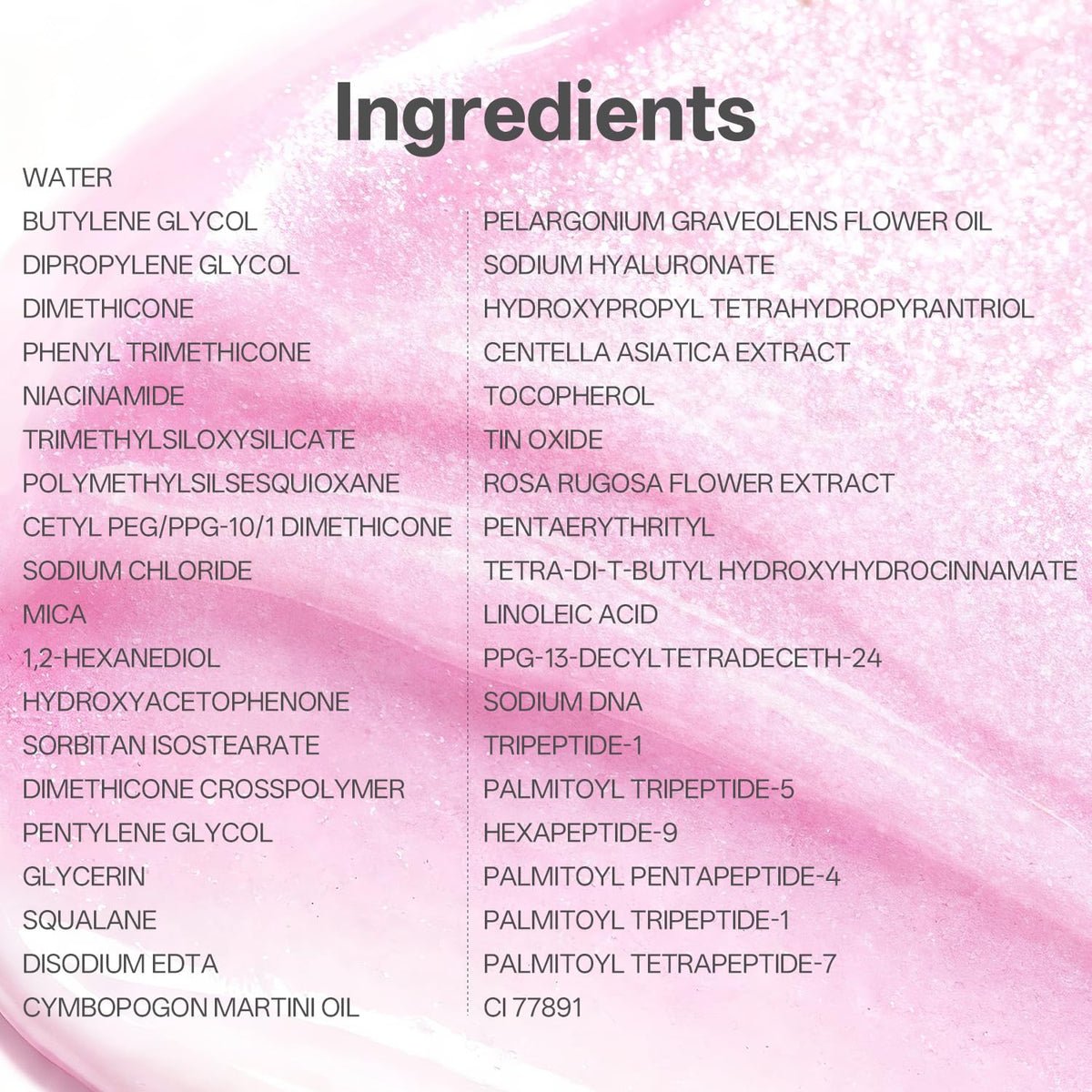 WNP Packaging and ingredients label conveys premium skincare