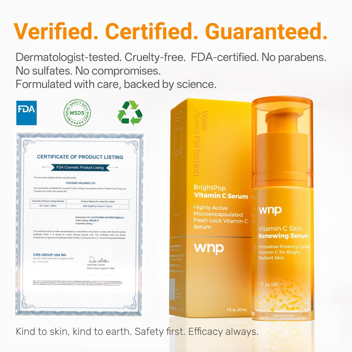 Serum applied on clean skin for a smooth, even finish with WNP.