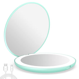WOBSION 10x magnifying mirror close-up with LED lighting for precise grooming