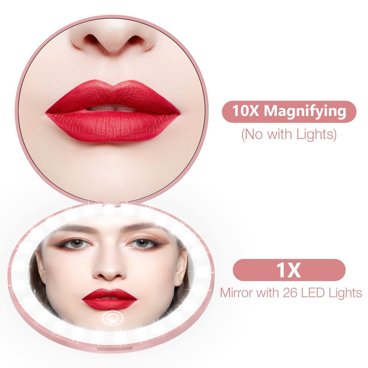WOBSION mirror close-up for skincare details and pore inspection