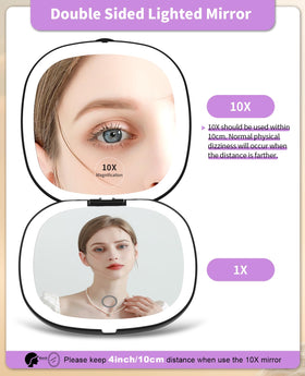 WOBSION 1x HD mirror with light for clear full-face viewing