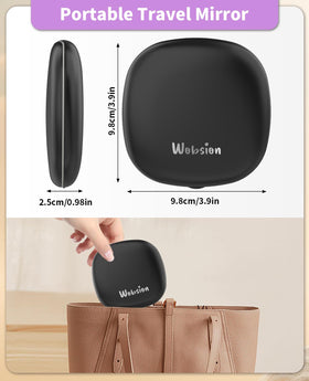 WOBSION compact 4-inch makeup mirror fits easily in a handbag