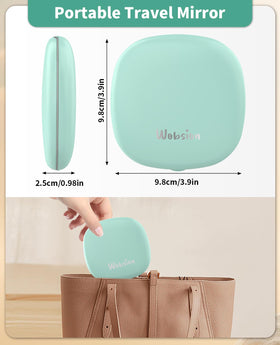 WOBSION cyan portable mirror ideal for on-the-go grooming.
