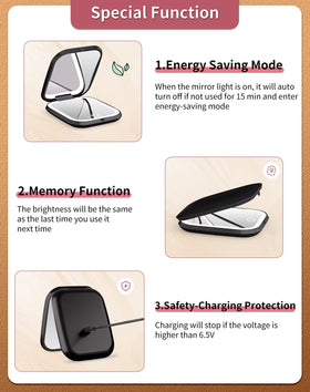 WOBSION pocket-size portable design fits purses for on-the-go touch-ups.