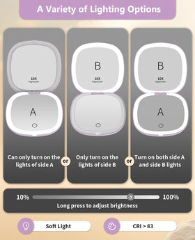 WOBSION rechargeable travel mirror via USB for convenient on-the-go power