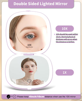 WOBSION 1x/10x two-sided mirror highlights detail for flawless application