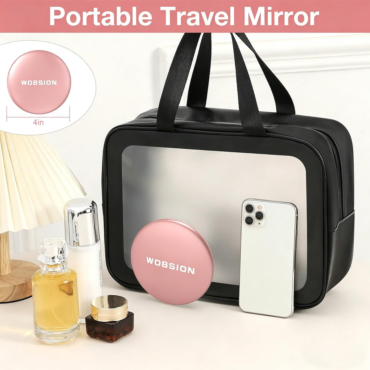 WOBSION USB-C rechargeable mirror for on-the-go power