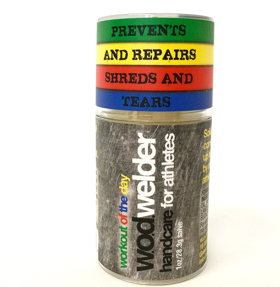 WOD Welder callus repair salve jar highlighting all-natural formula for athletes
