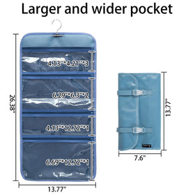 Wodison clear pockets travel toiletry bag shows contents for easy access