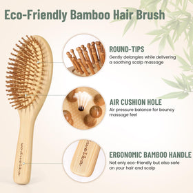 Woduelka wide-tooth comb detangles wet or dry hair gently.