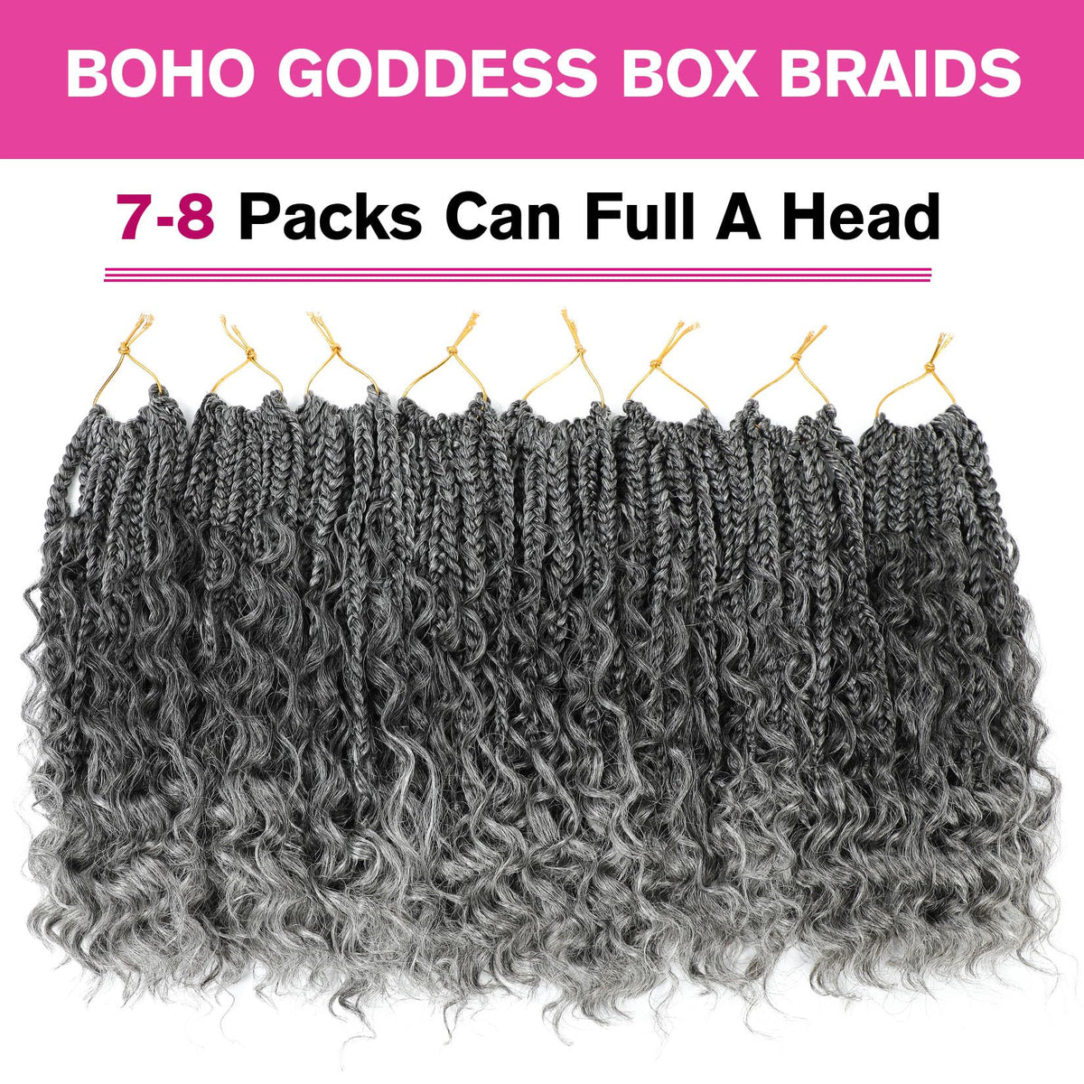Wodun Goddess Box Braids texture close-up showing smooth fibers.