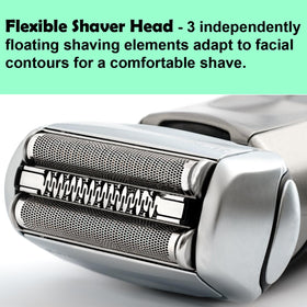 WOERGG Series 5 52S head side view highlights flexible shaving elements for contour following