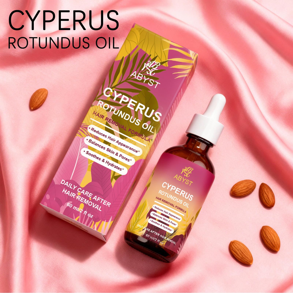 WOJJ Cyperus Rotundus Oil texture close-up shows light, fast-absorbing formula