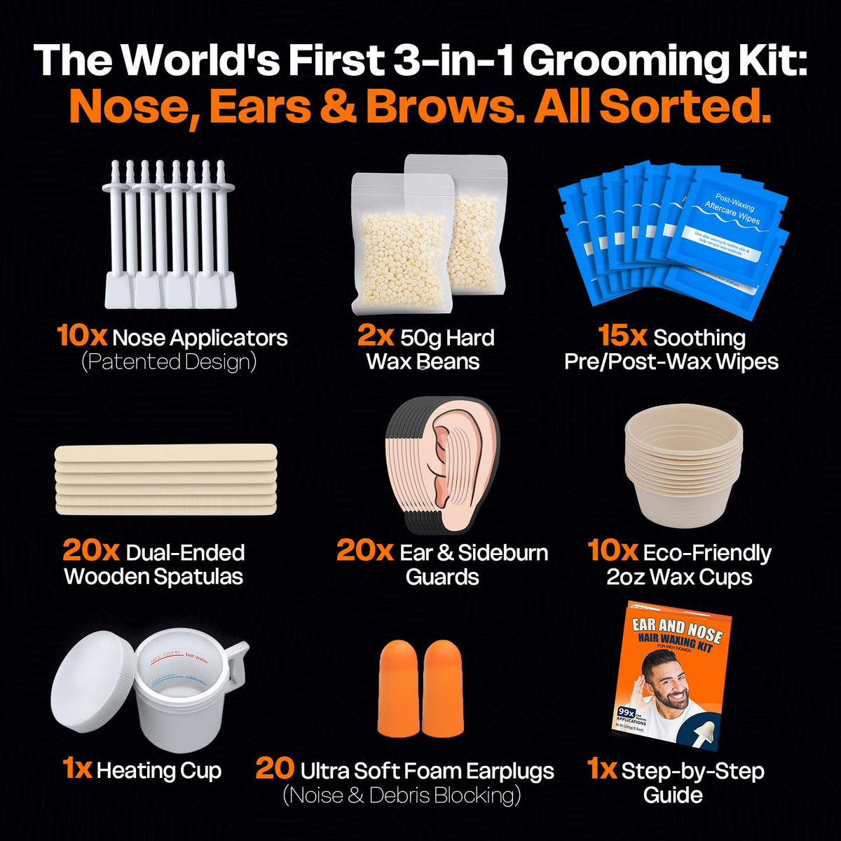 Wokaar ear-wax-applicators for safe, precise ear hair removal.