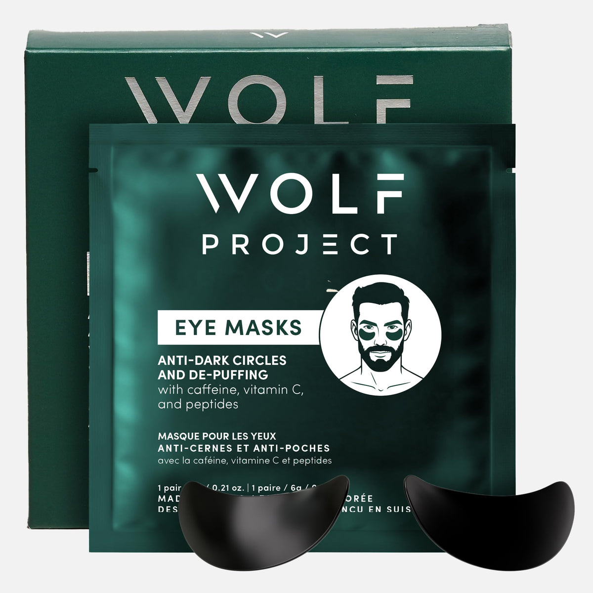 The Wolf Project under-eye patches with caffeine and vitamin C refreshes tired eyes.