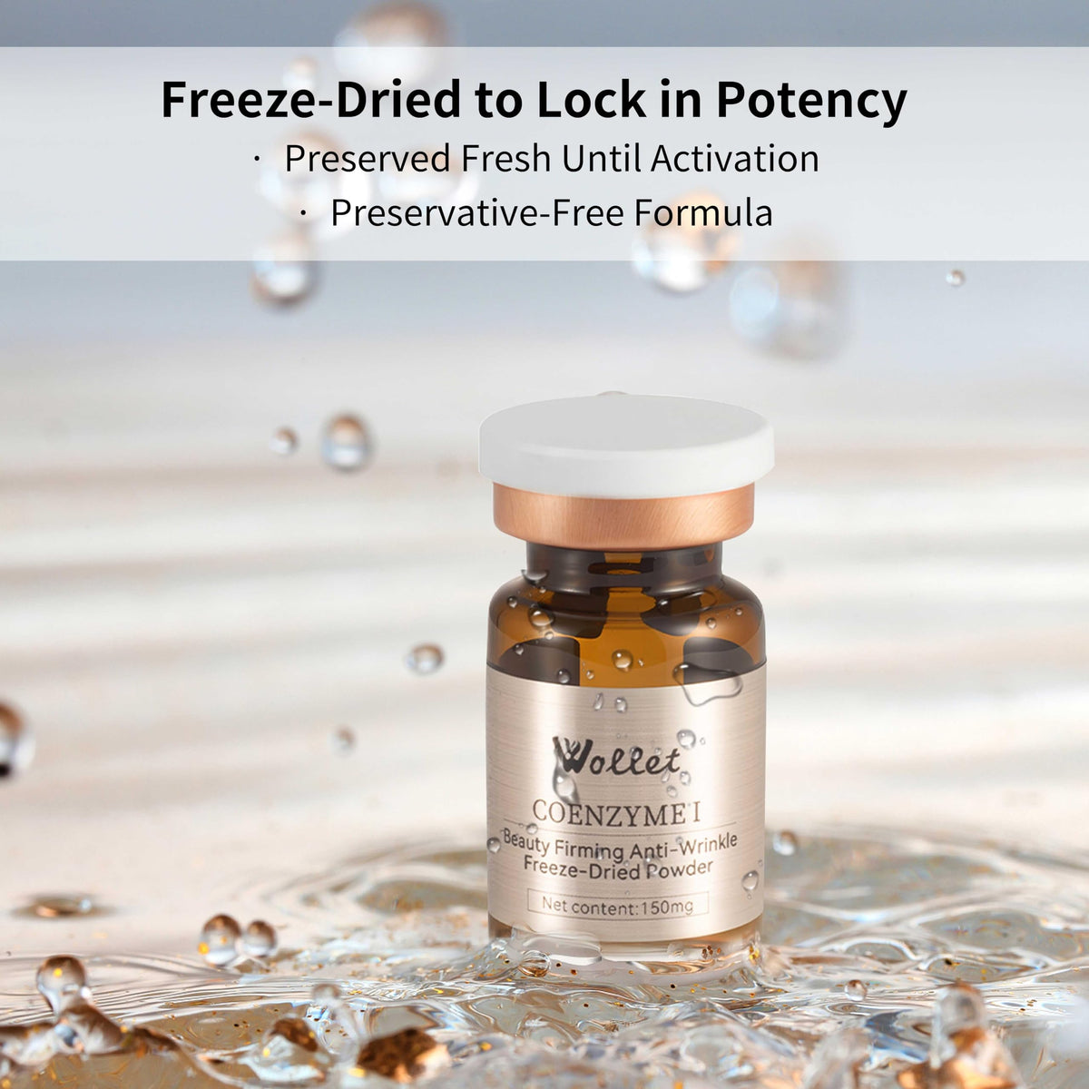 Wollet NAD+ peptide serum 20-day supply box, supporting easy at-home routine.