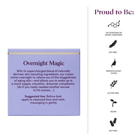 Womaness Overnight Magic cream swirl showcases luxurious non-greasy finish.