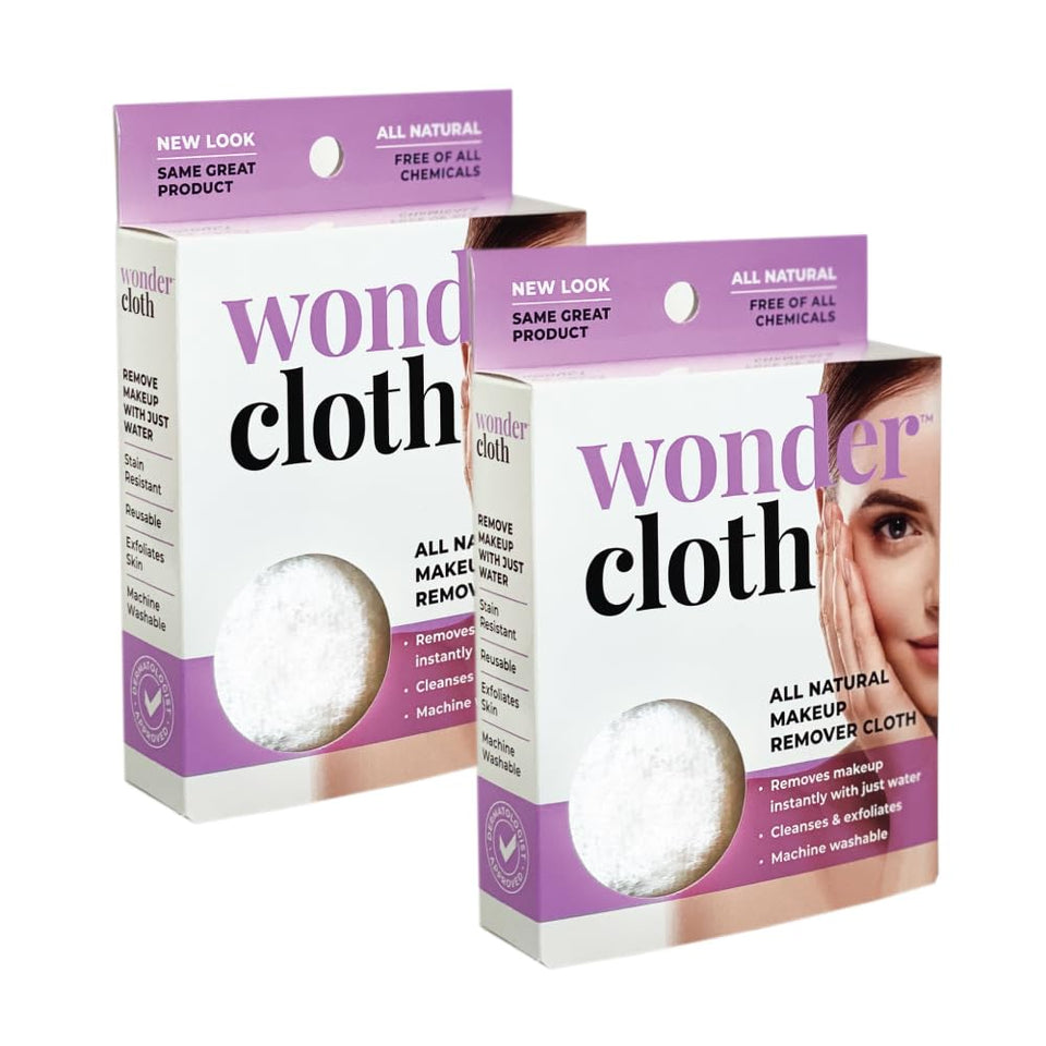 Wonder Cloth pack-2 makeup remover in a ready-to-use two-pack for daily cleansing.