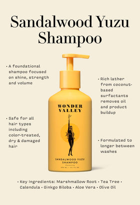 Wonder Valley olive oil ingredient highlight enriching hair with natural shine.