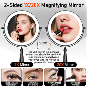 WOOCICA makeup mirror with 5000mAh battery for cordless use