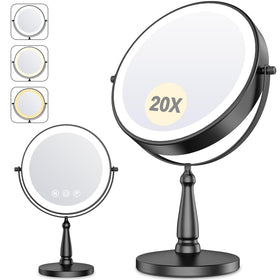 WOOCICA makeup mirror with lights, 9-inch surface for precise makeup