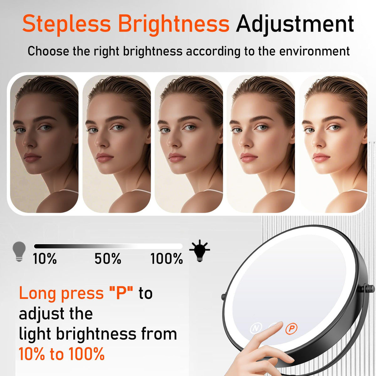 WOOCICA non-slip base keeps the mirror steady during routines